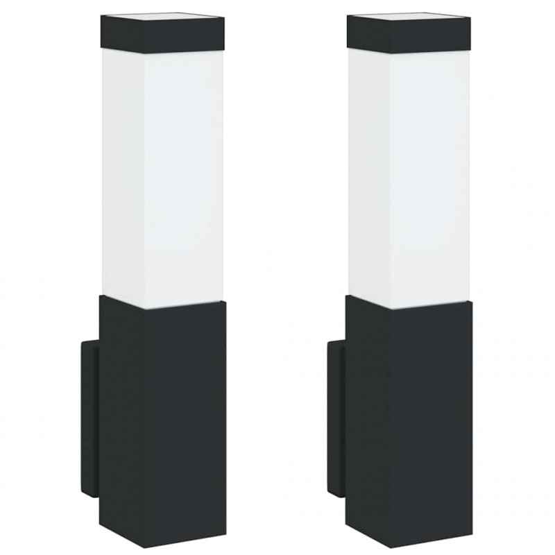 Zewnętrzna lampa ścienna 2 pcs Czarny 10.5 x 6 x 33 cm