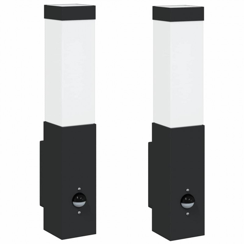Zewnętrzna lampa ścienna 2 pcs Czarny 10.5 x 6 x 33 cm