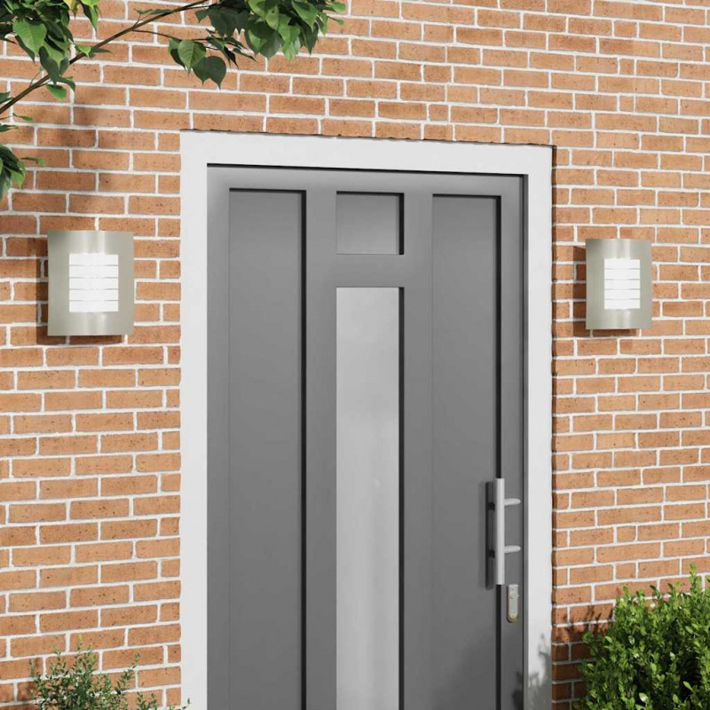 Zewnętrzna lampa ścienna 2 pcs Srebrny 23.5 x 9 x 26 cm