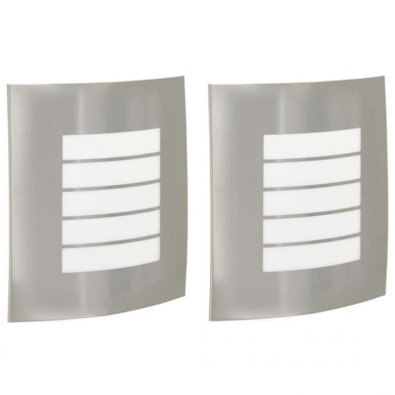 Zewnętrzna lampa ścienna 2 pcs Srebrny 23.5 x 9 x 26 cm
