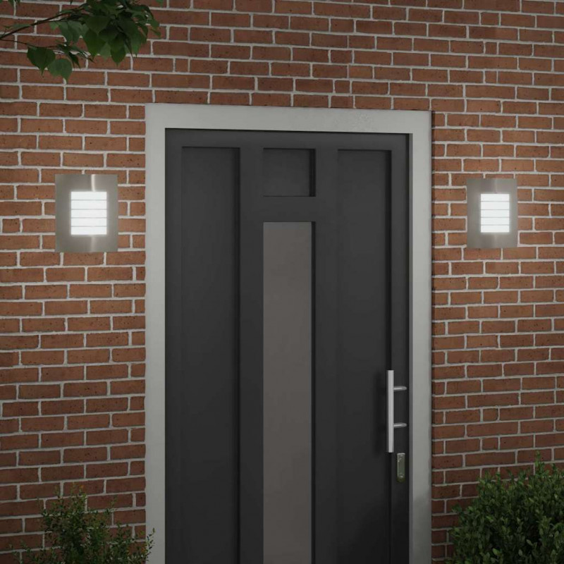 Zewnętrzna lampa ścienna 2 pcs Srebrny 23.5 x 9 x 26 cm