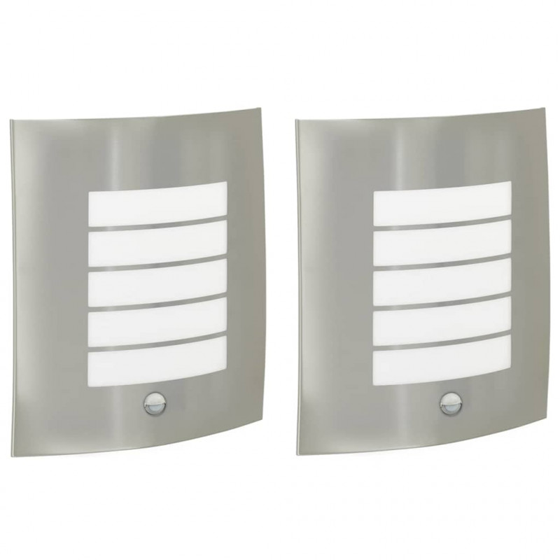 Zewnętrzna lampa ścienna 2 pcs Srebrny 23.5 x 9 x 26 cm