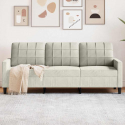 Sofa 3-osobowa, kremowy, 180 cm, tapicerowana aksamitem