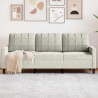 Sofa 3-osobowa, kremowy, 180 cm, tapicerowana aksamitem