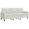 Sofa 3-osobowa, kremowy, 180 cm, tapicerowana aksamitem