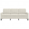 Sofa 3-osobowa, kremowy, 180 cm, tapicerowana aksamitem