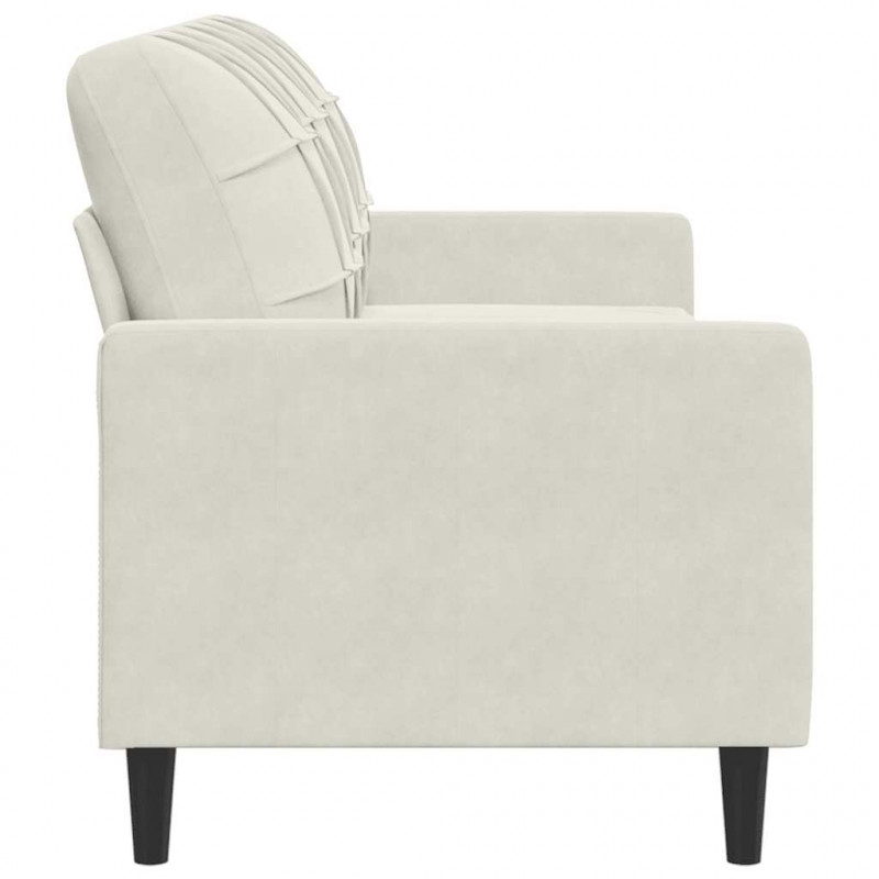 Sofa 3-osobowa, kremowy, 180 cm, tapicerowana aksamitem
