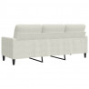 Sofa 3-osobowa, kremowy, 180 cm, tapicerowana aksamitem