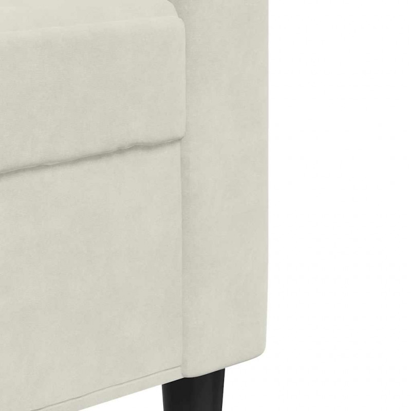 Sofa 3-osobowa, kremowy, 180 cm, tapicerowana aksamitem