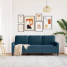 Sofa 3-osobowa, niebieski, 180 cm, tapicerowana aksamitem
