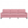 Sofa 3-osobowa, różowa, 210 cm, obita aksamitem
