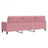 Sofa 3-osobowa, różowa, 210 cm, obita aksamitem
