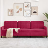 Sofa 3-osobowa, winna czerwień, 210 cm, obita aksamitem