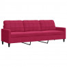 Sofa 3-osobowa, winna czerwień, 210 cm, obita aksamitem
