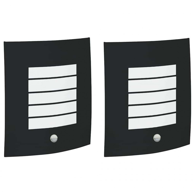 Zewnętrzna lampa ścienna 2 pcs Czarny 23.5 x 9 x 26 cm