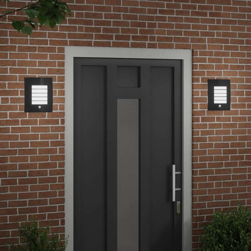 Zewnętrzna lampa ścienna 2 pcs Czarny 23.5 x 9 x 26 cm