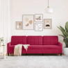 Sofa 3-osobowa, winna czerwień, 210 cm, obita aksamitem
