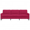 Sofa 3-osobowa, winna czerwień, 210 cm, obita aksamitem