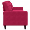 Sofa 3-osobowa, winna czerwień, 210 cm, obita aksamitem