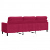 Sofa 3-osobowa, winna czerwień, 210 cm, obita aksamitem