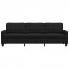 Sofa 3-osobowa, czarny, 210 cm, obita aksamitem