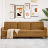 Sofa 3-osobowa, brązowa, 210 cm, tapicerowana aksamitem