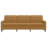 Sofa 3-osobowa, brązowa, 210 cm, tapicerowana aksamitem