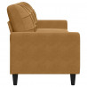 Sofa 3-osobowa, brązowa, 210 cm, tapicerowana aksamitem