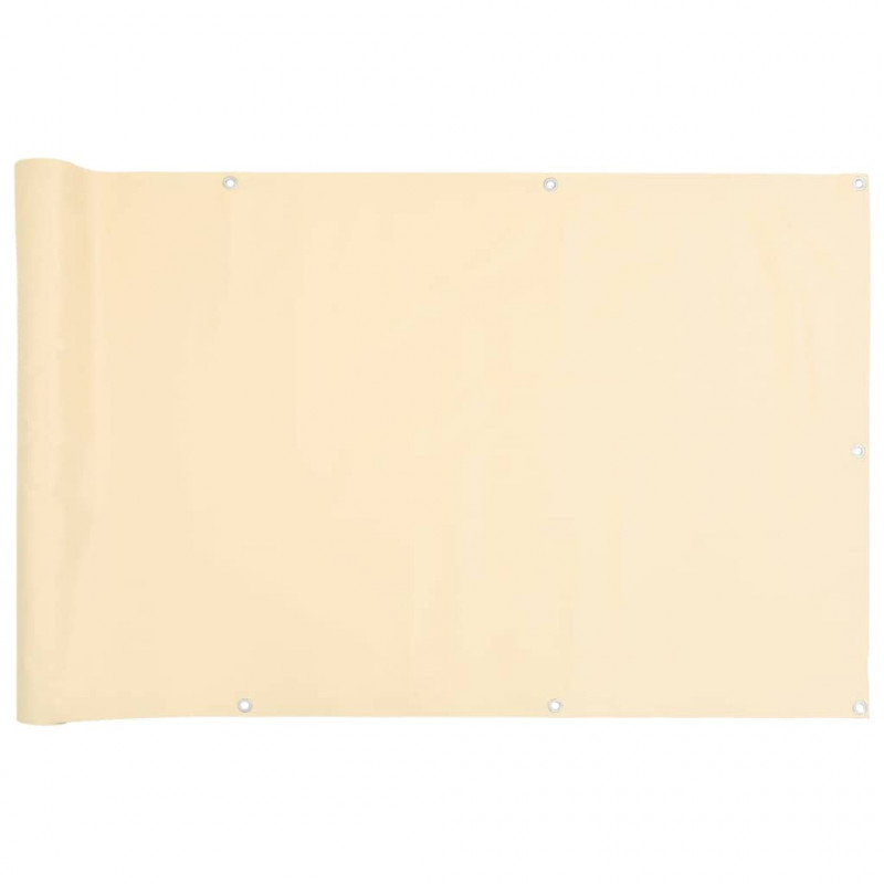 Osłona balkonowa, kremowa, 400x75 cm, PVC