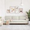 3-osobowa sofa, kremowa, 210 cm, tapicerowana aksamitem