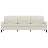 3-osobowa sofa, kremowa, 210 cm, tapicerowana aksamitem