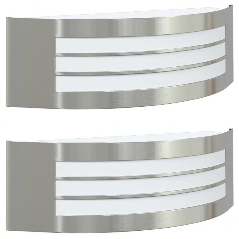 Zewnętrzna lampa ścienna 2 pcs Srebrny 32 x 10 x 10 cm