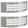 Zewnętrzna lampa ścienna 2 pcs Srebrny 32 x 10 x 10 cm