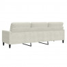 3-osobowa sofa, kremowa, 210 cm, tapicerowana aksamitem