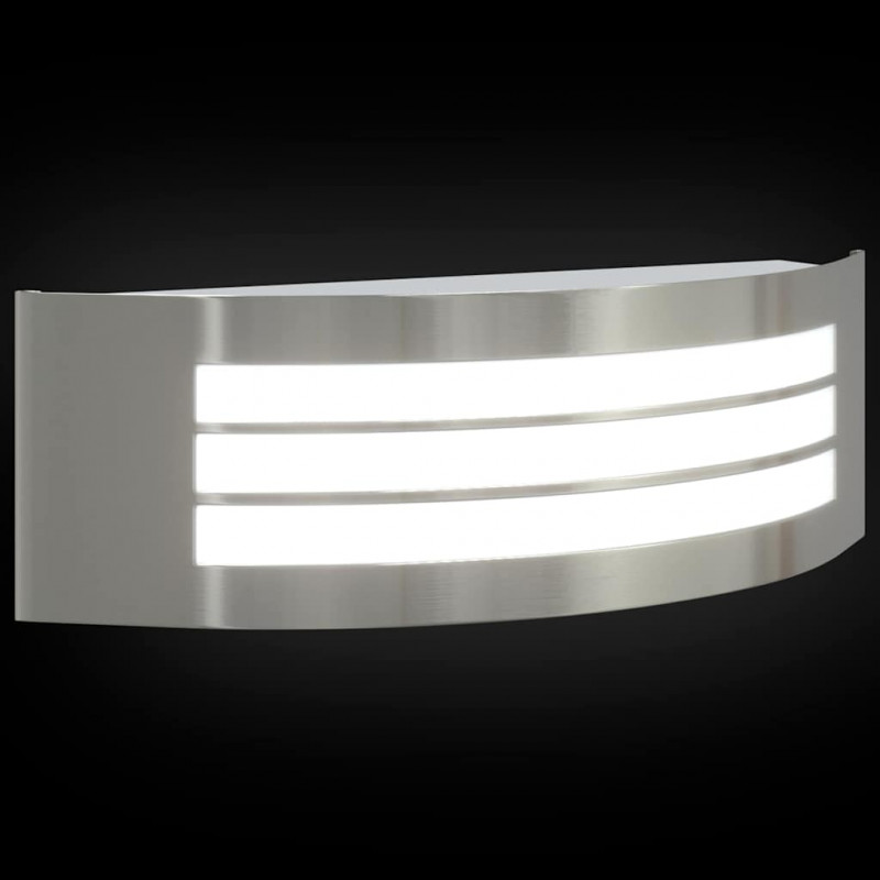 Zewnętrzna lampa ścienna 2 pcs Srebrny 32 x 10 x 10 cm