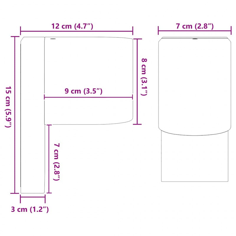 Zewnętrzna lampa ścienna 2 pcs Czarny 12 x 7 x 15 cm
