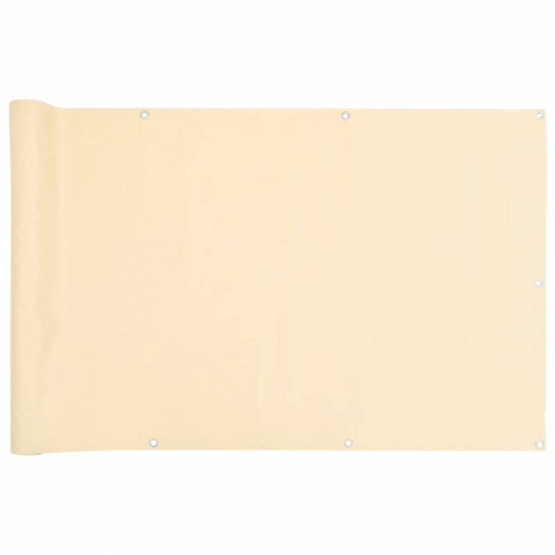 Osłona balkonowa, kremowa, 500x90 cm, PVC