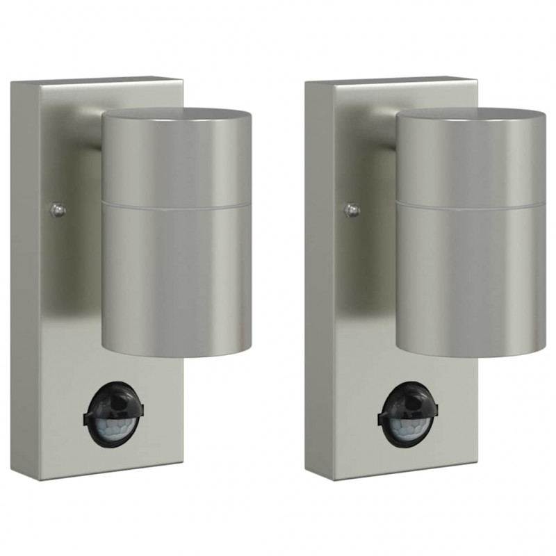 Zewnętrzna lampa ścienna 2 pcs Srebrny 6,5 x 10,5 x 16 cm