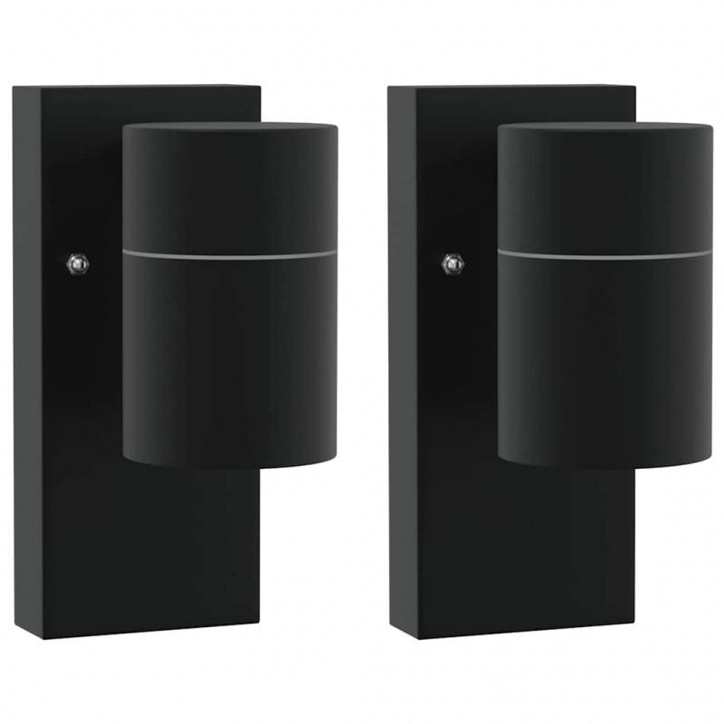 Zewnętrzna lampa ścienna 2 pcs Czarny 6,5 x 10,5 x 16 cm