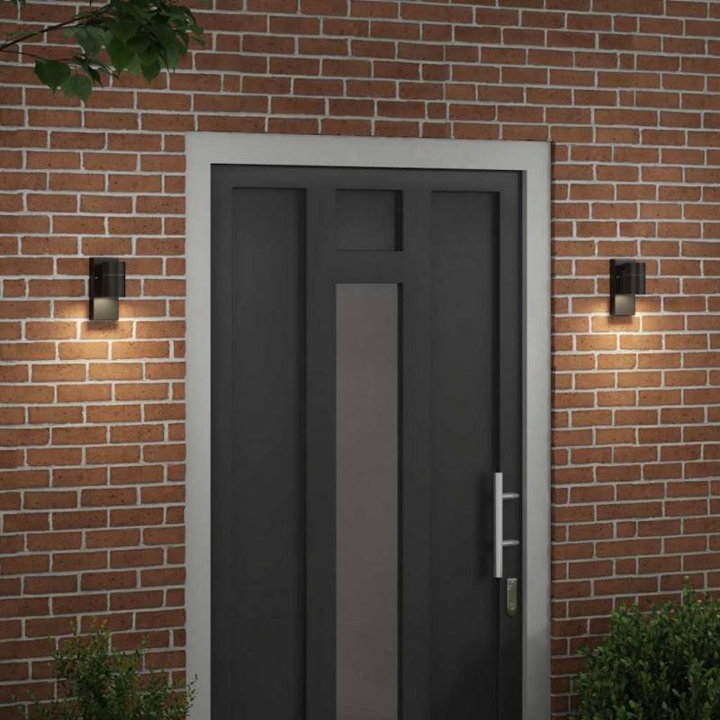 Zewnętrzna lampa ścienna 2 pcs Czarny 6,5 x 10,5 x 16 cm