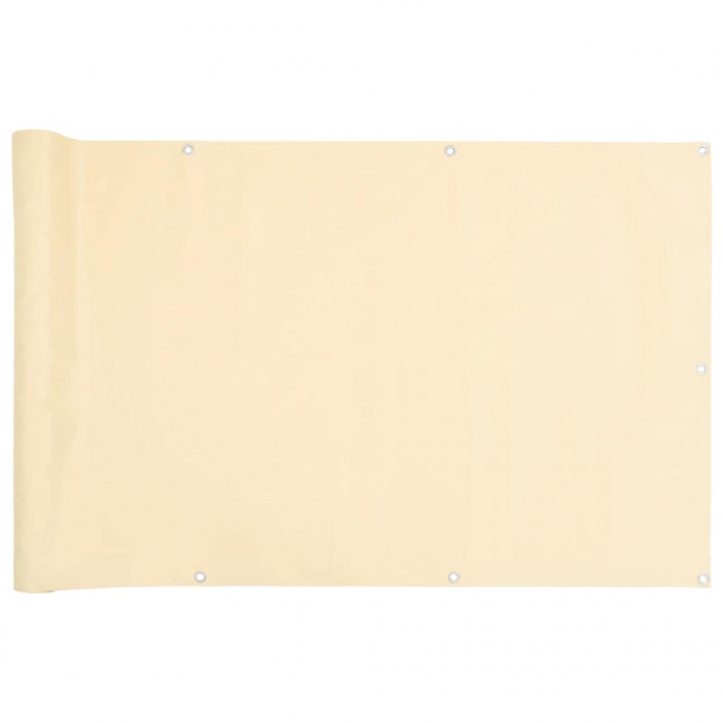 Osłona balkonowa, kremowa, 600x120 cm, PVC