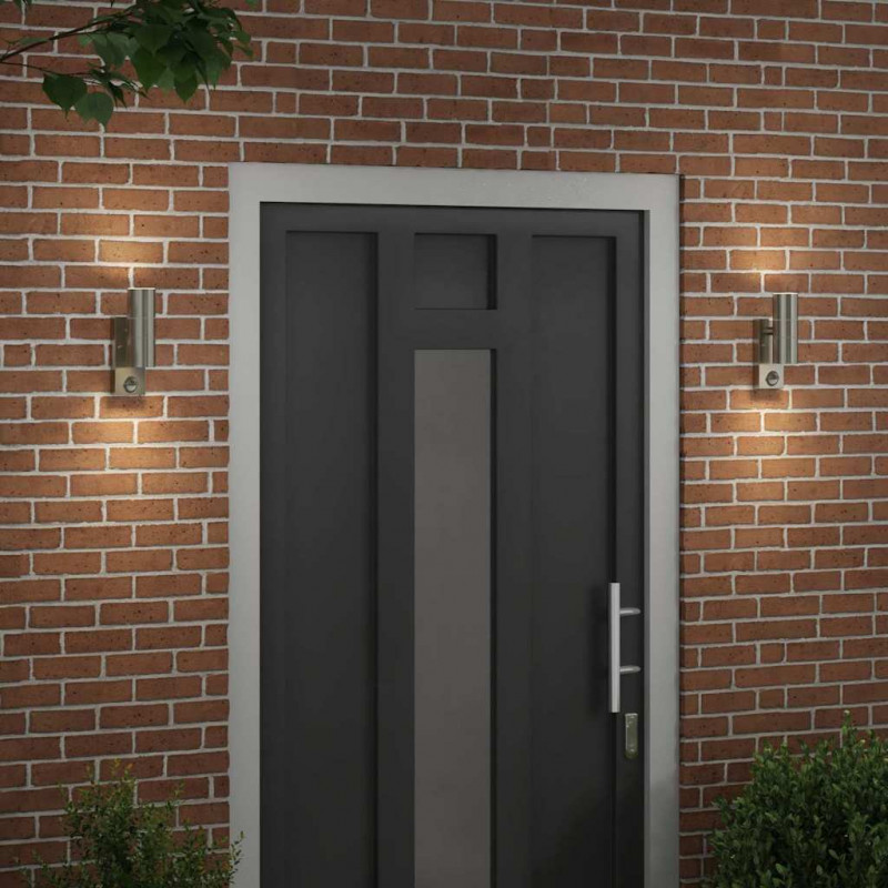 Zewnętrzna lampa ścienna 2 pcs Srebrny 7 x 10 x 22 cm