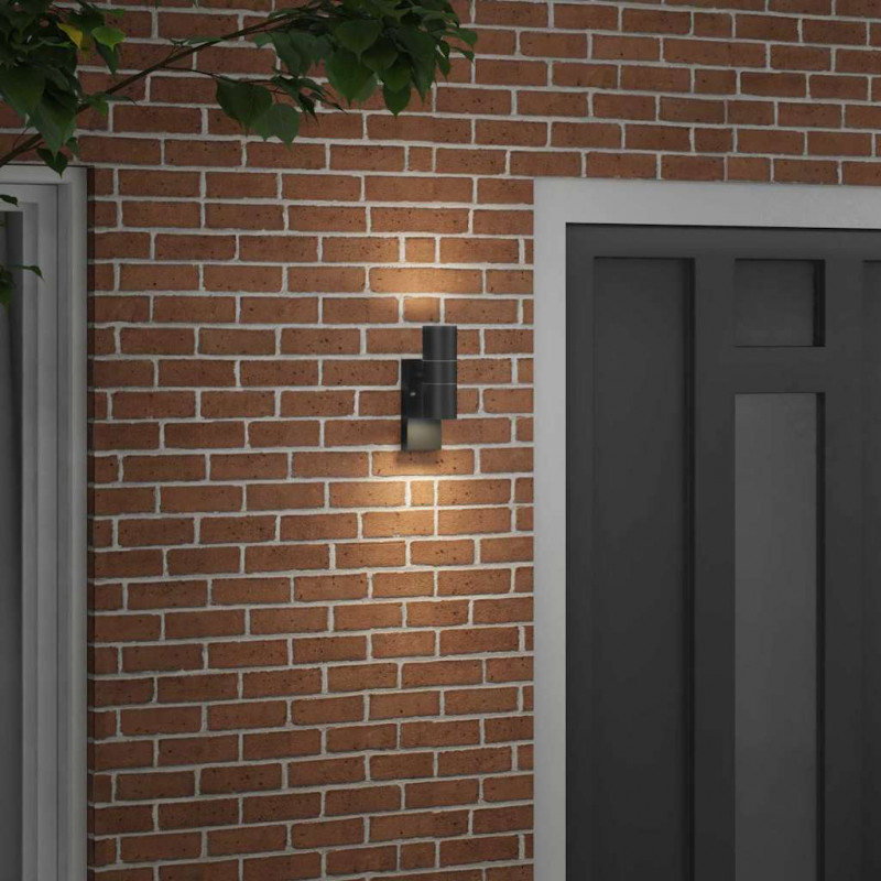 Zewnętrzna lampa ścienna Czarny 7 x 10 x 22 cm