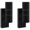 Zewnętrzna lampa ścienna 2 pcs Czarny 7 x 10 x 22 cm