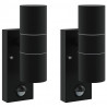 Zewnętrzna lampa ścienna 2 pcs Czarny 7 x 10 x 22 cm