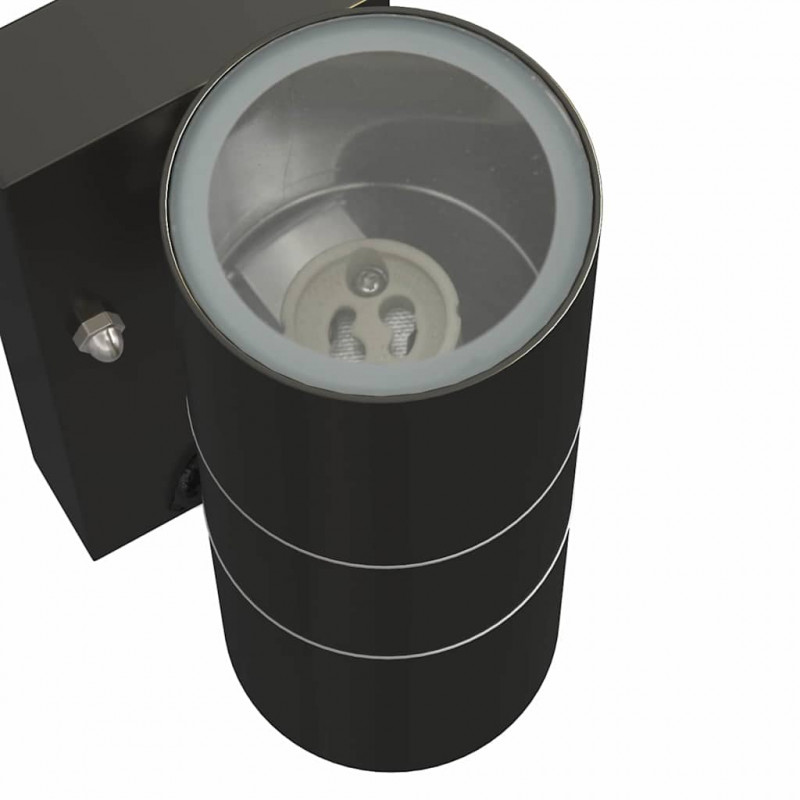 Zewnętrzna lampa ścienna 2 pcs Czarny 7 x 10 x 22 cm