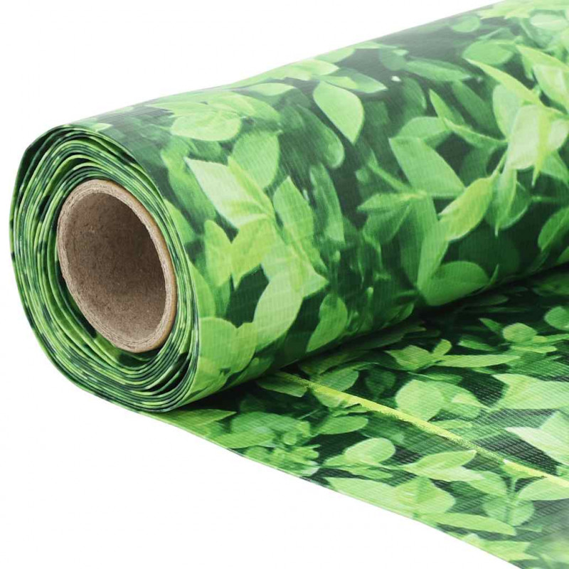 Osłona balkonowa, zielona, wzór roślin, 500x120 cm, PVC