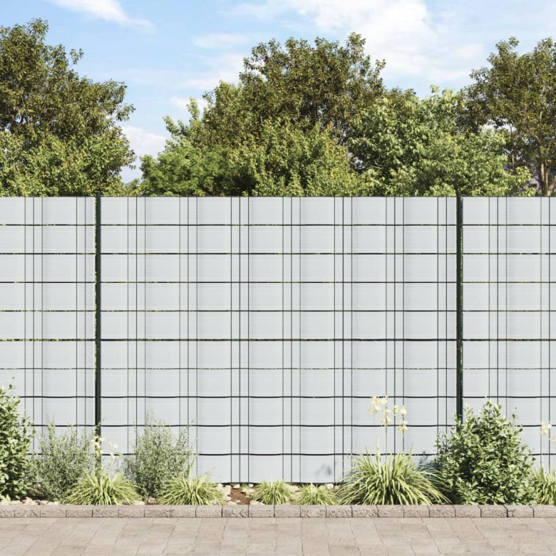 Osłony na ogrodzenie, 10 szt., 252,5x19 cm, jasnoszare, PVC