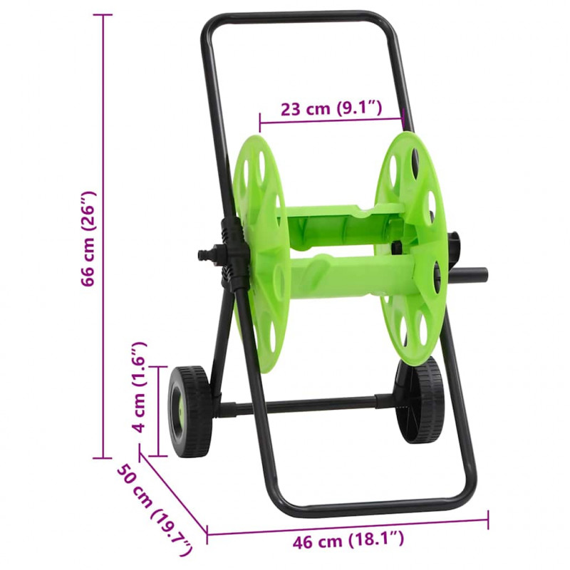 Bęben ścienny na wąż 60 m, 1/2", zielony, stalowy