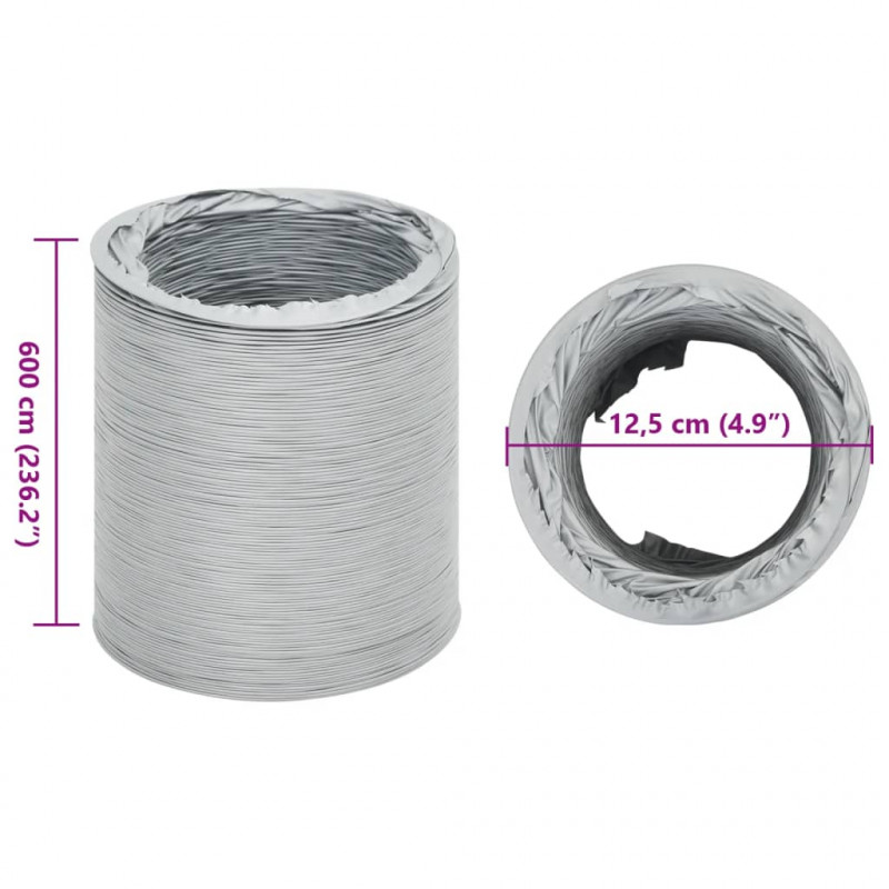 Przewód wentylacyjny PVC, 6 m, Ø12,5 cm